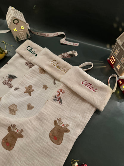Chaussette de Noël personnalisée enfant – Fait main en France