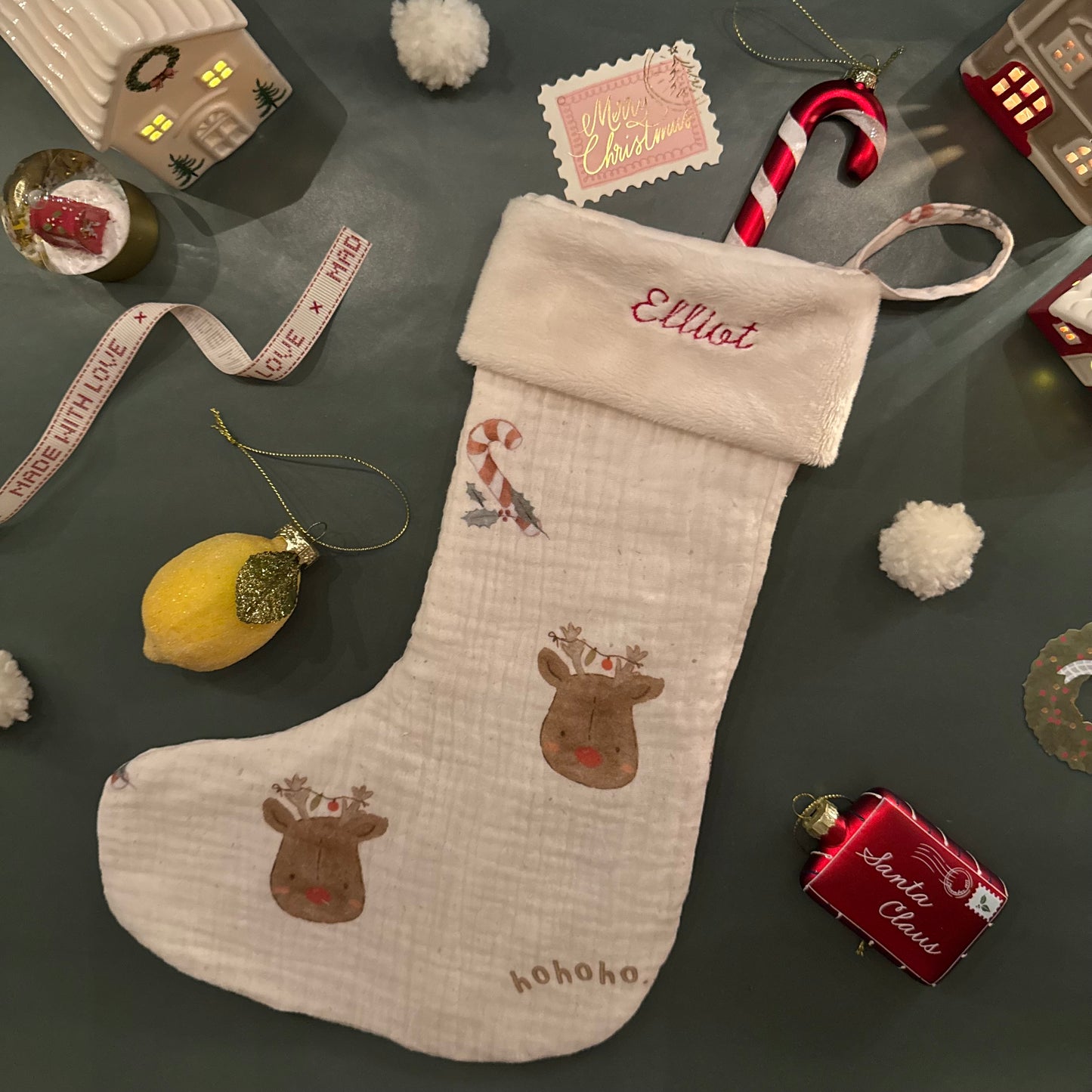 Chaussette de Noël personnalisée enfant – Fait main en France