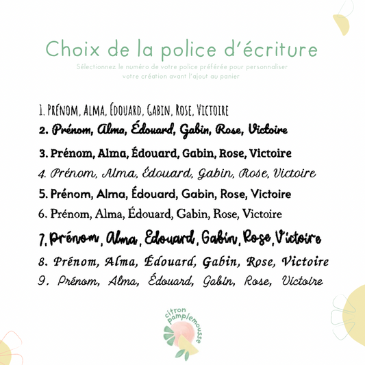 🧵 Personnalisation broderie : Prénom, mot doux ou date