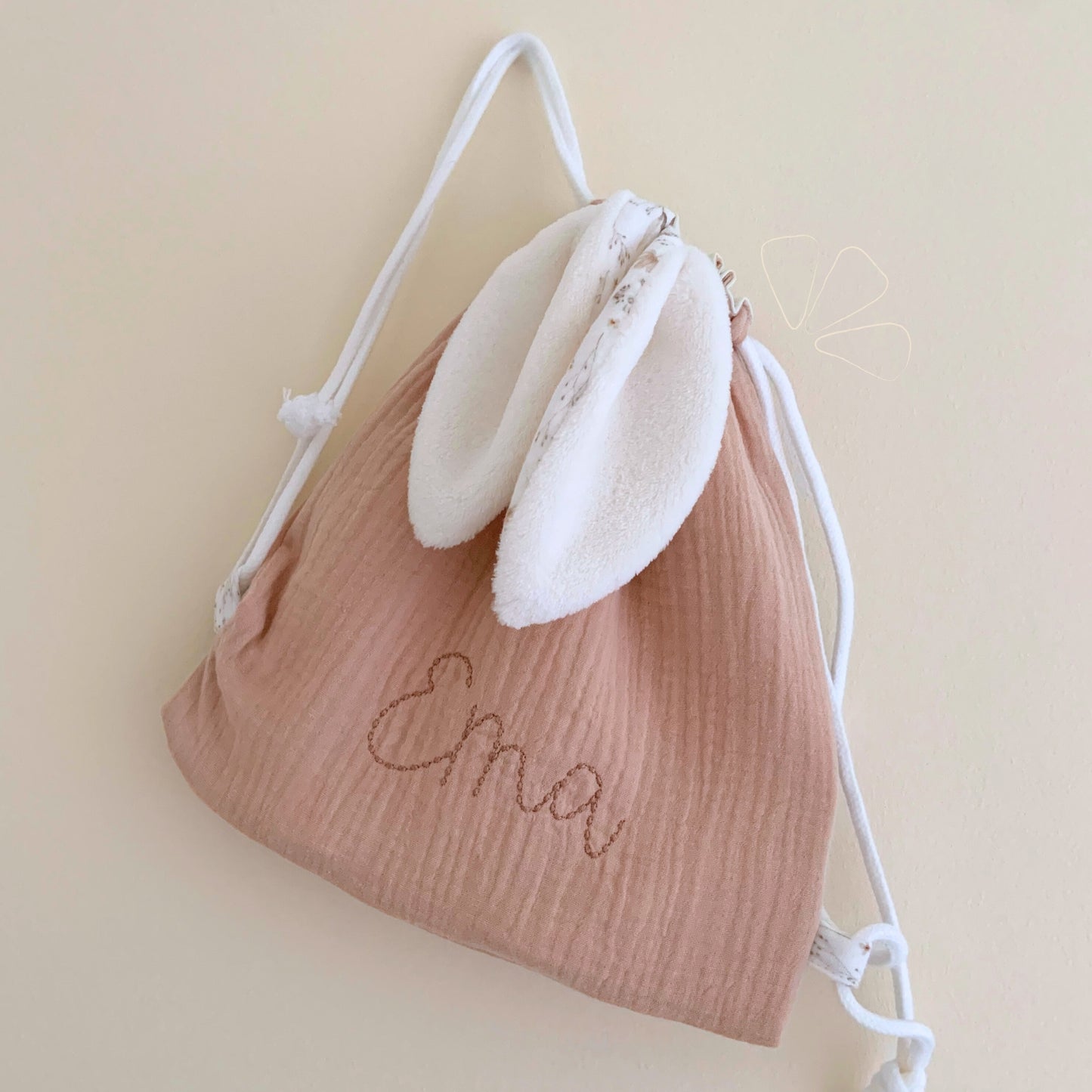 Sac à dos lapin personnalisé sur mesure - Taille S (1-3ans)