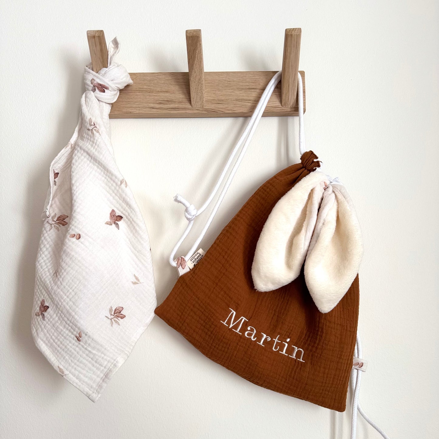 Sac à dos lapin personnalisé sur mesure - Taille S (1-3ans)