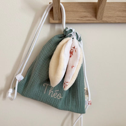 Sac à dos lapin personnalisé sur mesure - Taille S (1-3ans)