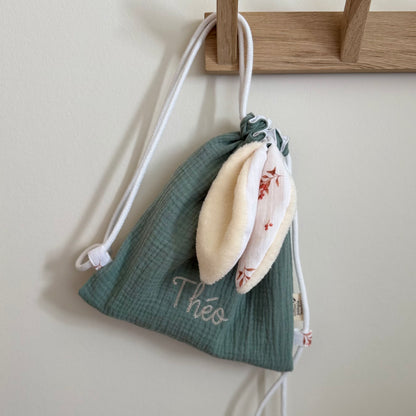 Sac à dos lapin personnalisé sur mesure - Taille S (1-3ans)