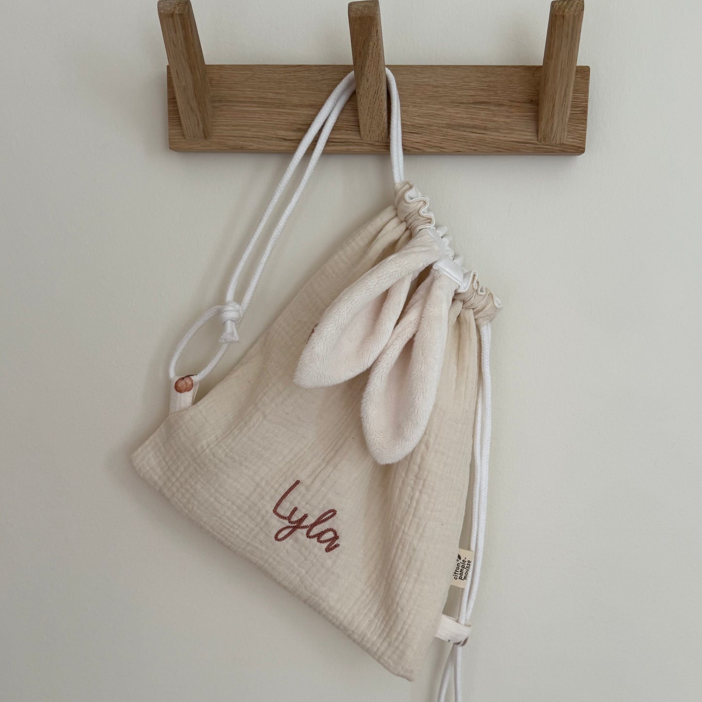 Sac à dos lapin personnalisé sur mesure - Taille S (1-3ans)