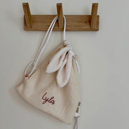 Sac à dos lapin personnalisé sur mesure - Taille S (1-3ans)