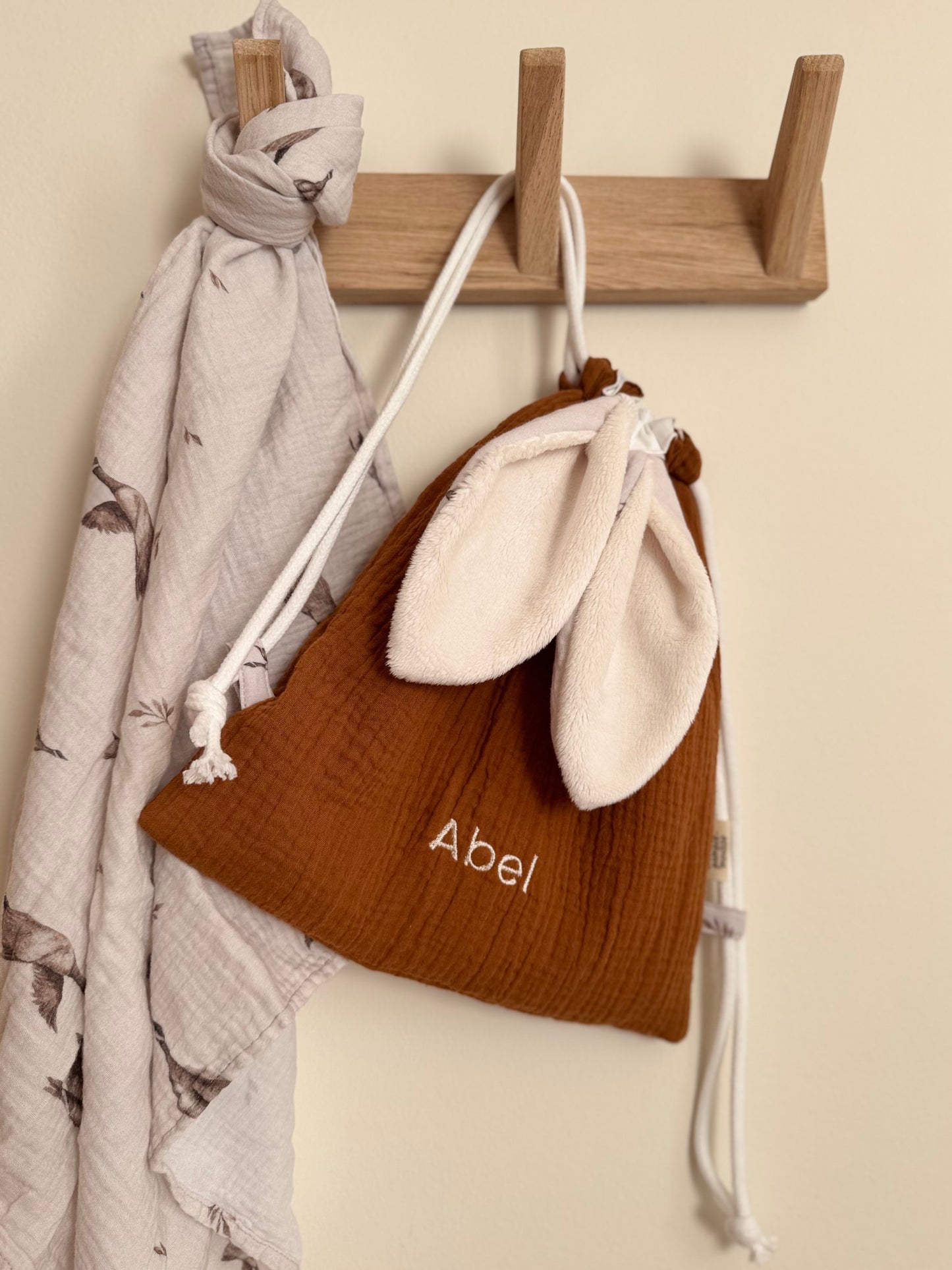 Sac à dos lapin personnalisé sur mesure - Taille S (1-3ans)