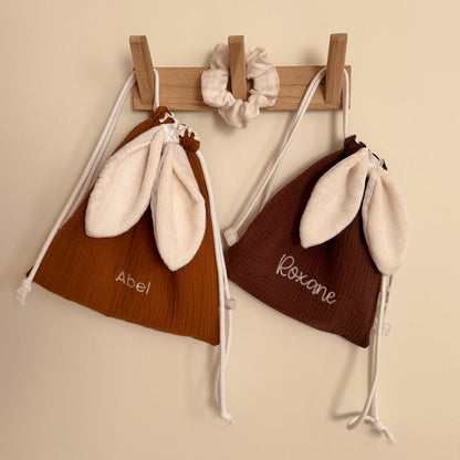 Sac à dos lapin personnalisé sur mesure - Taille S (1-3ans)
