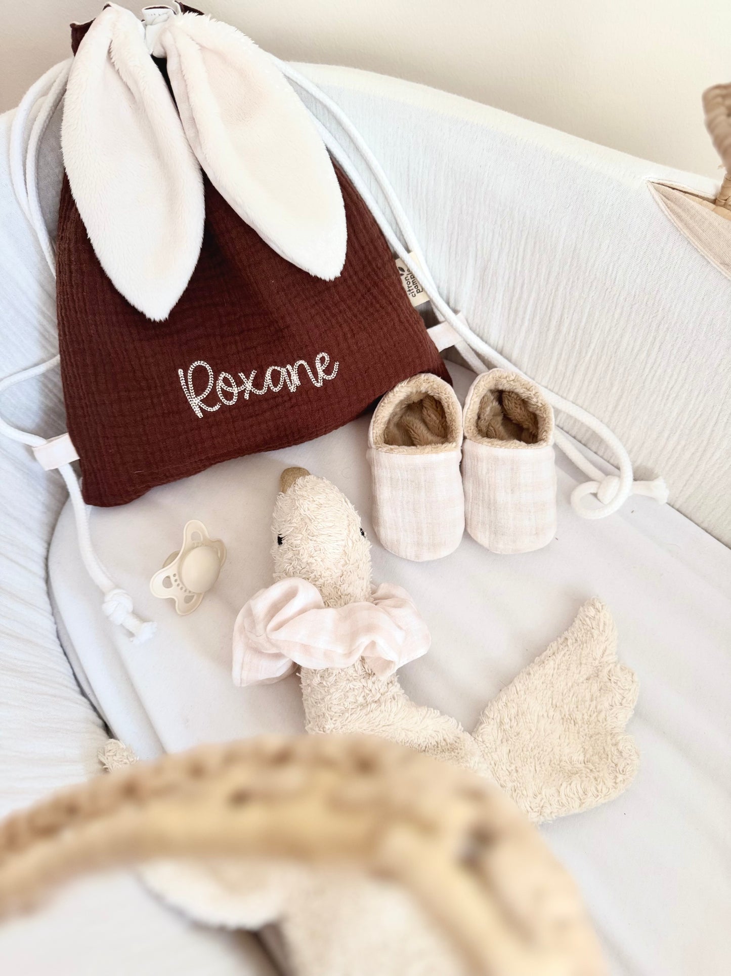 Sac à dos lapin personnalisé sur mesure - Taille S (1-3ans)