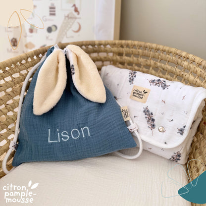 Sac à dos lapin personnalisé sur mesure - Taille S (1-3ans)