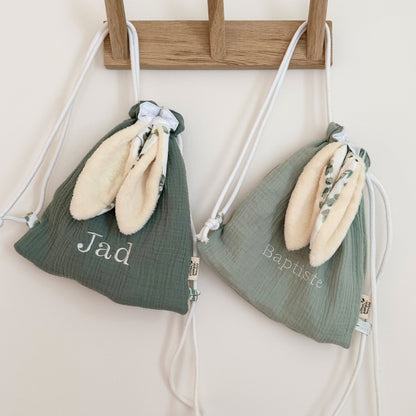 Sac à dos lapin personnalisé sur mesure - Taille S (1-3ans)