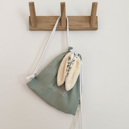 Sac à dos lapin personnalisé sur mesure - Taille S (1-3ans)