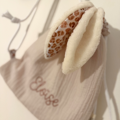 Sac à dos lapin personnalisé sur mesure - Taille S (1-3ans)