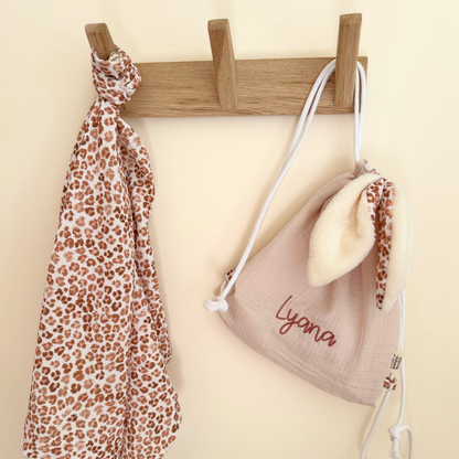 Sac à dos lapin personnalisé sur mesure - Taille S (1-3ans)