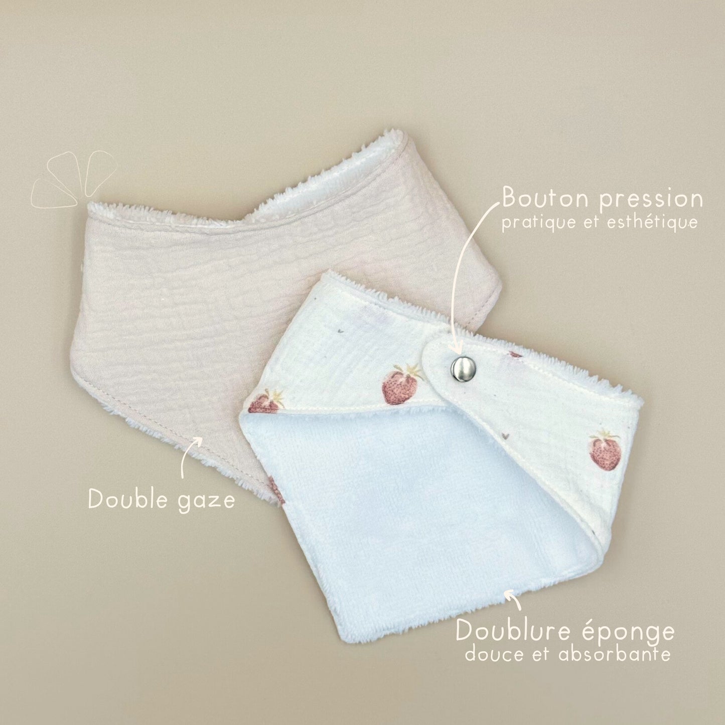 Bavoirs bandana éponge - parfait pour les minis baveurs